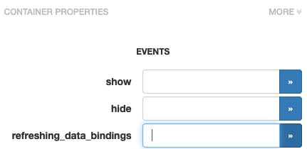 Accessing the refreshing_data_bindings event handler from the properties panel.