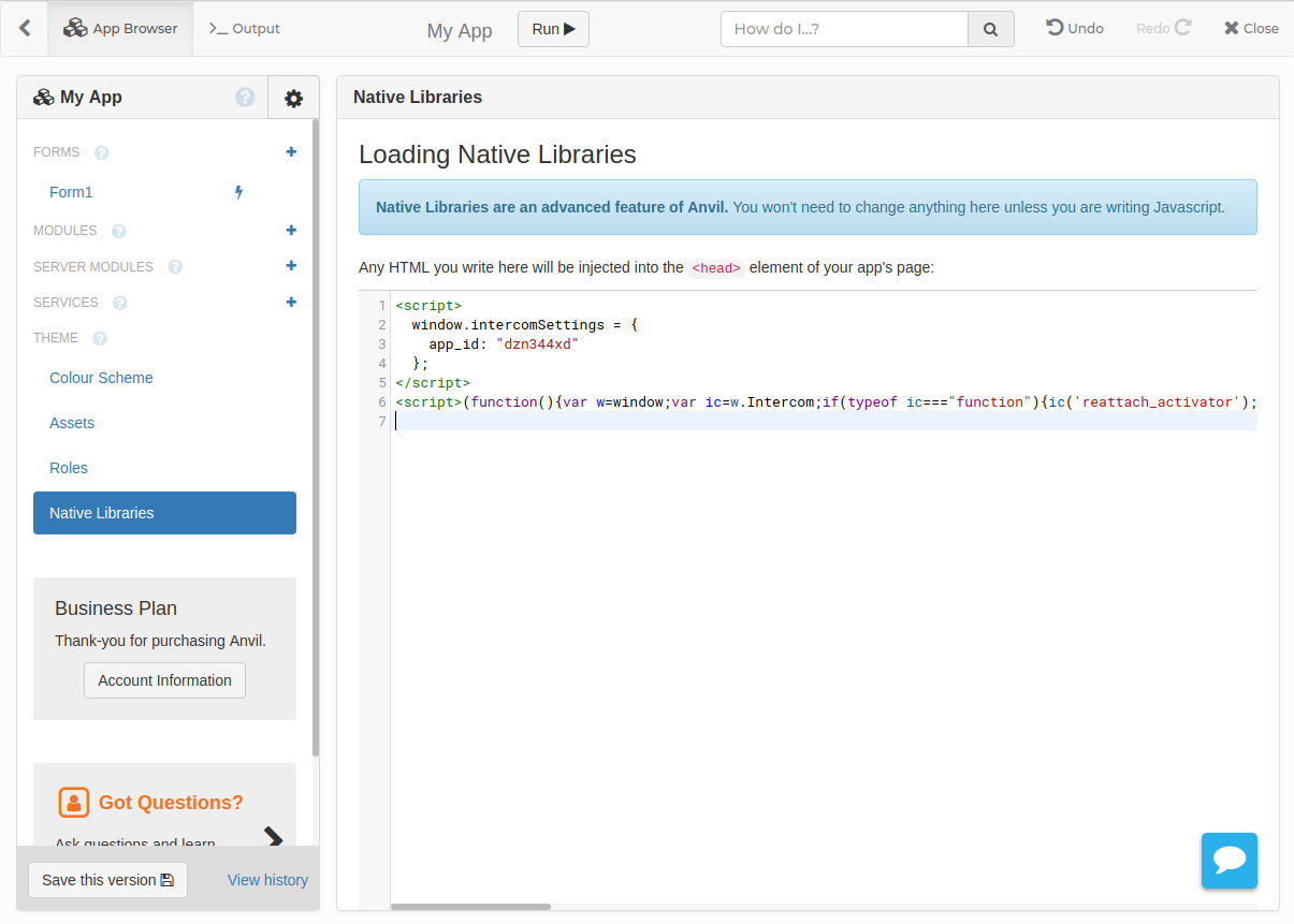 Importing JavaScript libraries. You can write &lt;meta&gt; tags in here too.