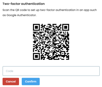 Authentication Menu