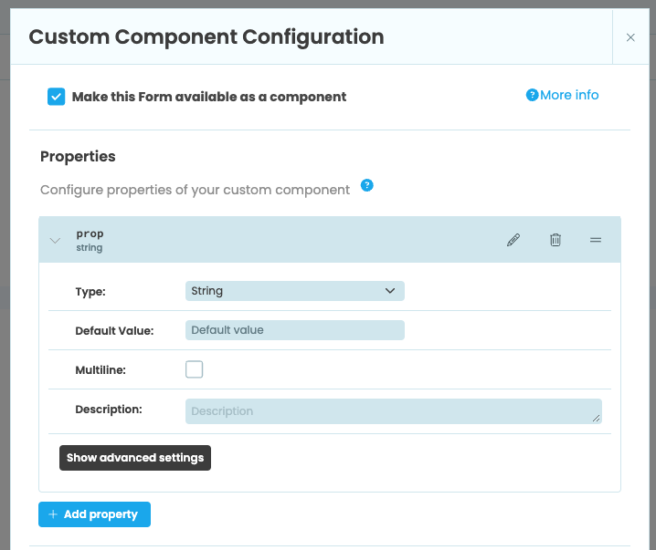 Adding a new property to a custom component