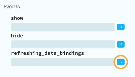 Accessing the refreshing_data_bindings event handler
from the properties panel.