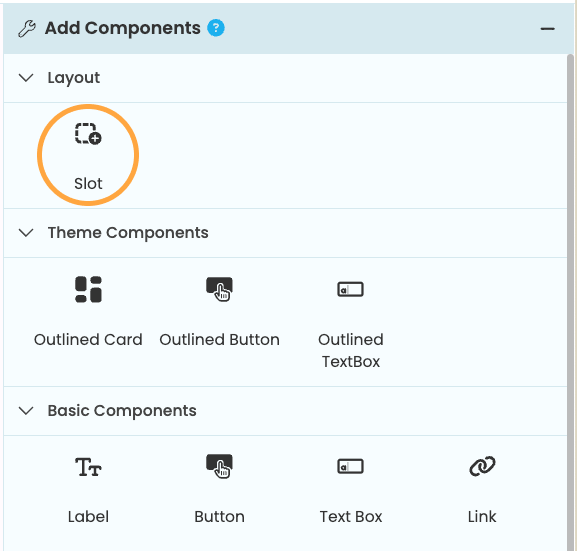 Adding a Slot to the content_panel