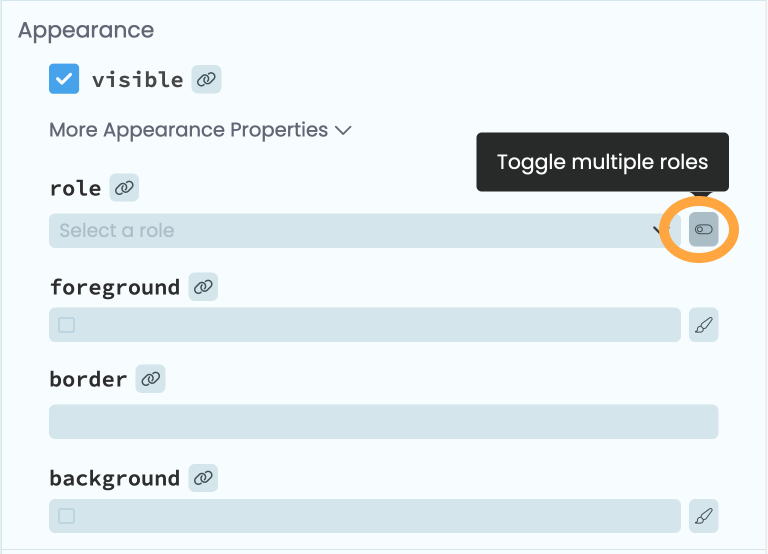 Toggling multiple roles for a component