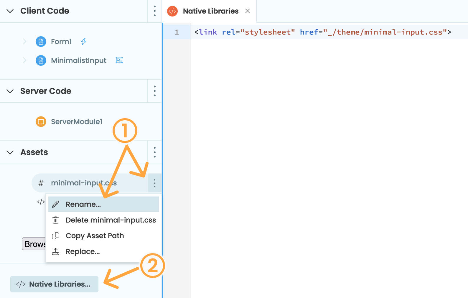 Steps to rename css